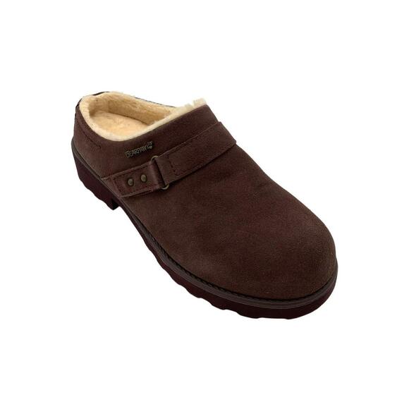 BEARPAW Shoes - BEARPAW Women's Scottie Suede Clog w Rain and Stain Repellent Fig - Medium